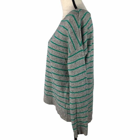 Halogen Sweater Women Medium Cashmere Blend Striped Full Back Exposed Zipper - Picture 4 of 7